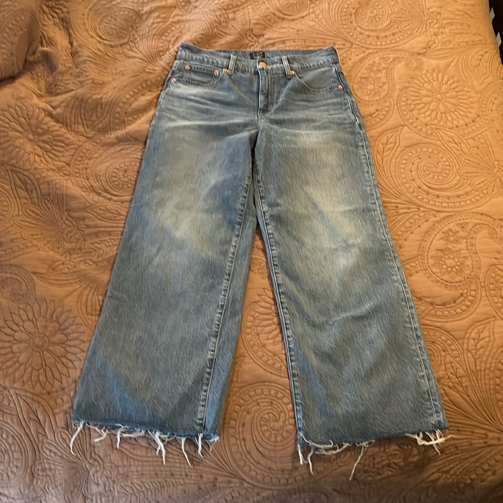 J. Crew wide leg crop jeans